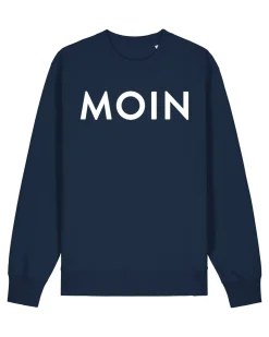 Sweatshirt "Moin" Blau/Weiss