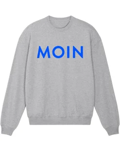 Sweatshirt "Moin" Heather Grey/Royal Blue